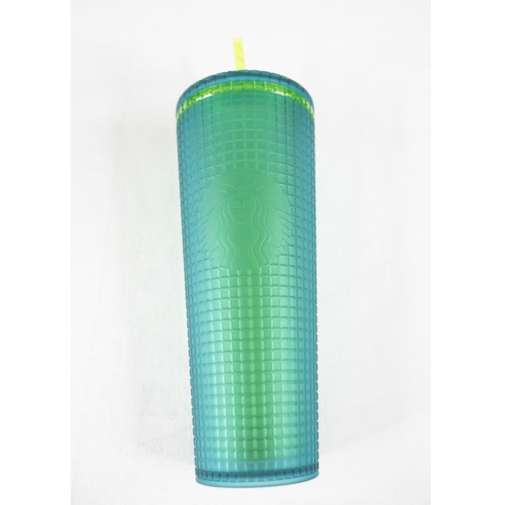 Starbucks Tumbler Venti 24oz Emerald Green Mountain Dew grid studded jelly cup - Picture 3 of 6